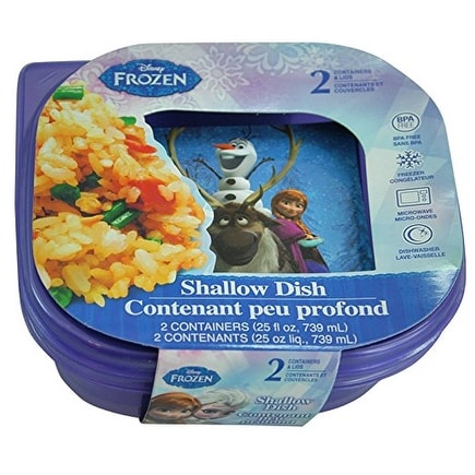 Disney Frozen Food Containers and Snack Boxes Shallow Dish 25 fl oz- set of 2