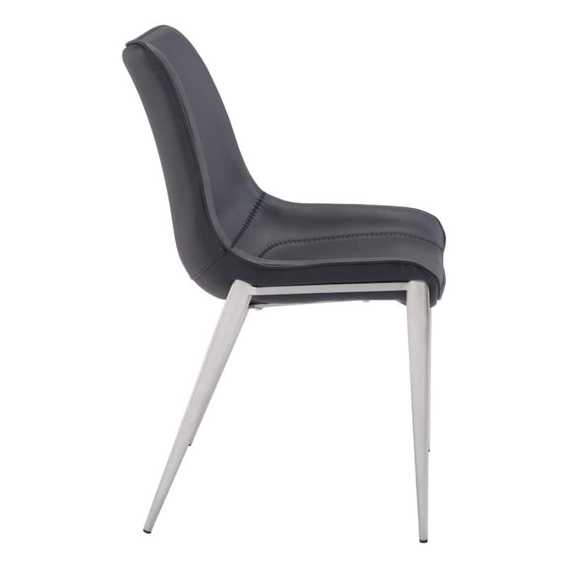 Set of 2 Solid Back Dining Chairs with Legs and Floor Protectors - 21.3” x 23.6” x 35.4”