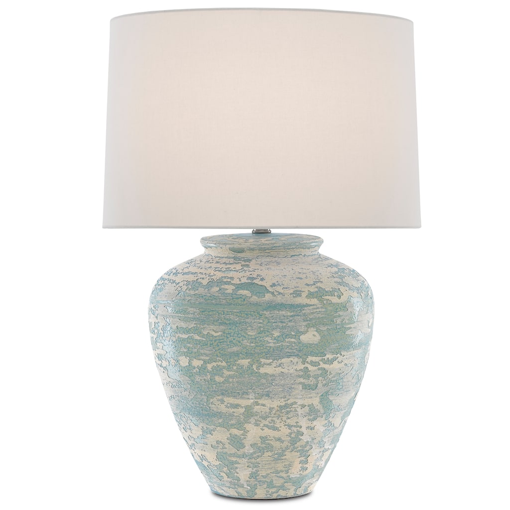 Currey & Company Mimi Aqua Table Lamp - 27.25"h x 18"dia