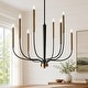 preview thumbnail 1 of 15, LALUZ Modern 8-Light Chandelier Black Gold Classic Candle Light for Dining Living Room - 37.4" Dia × 22.4" H