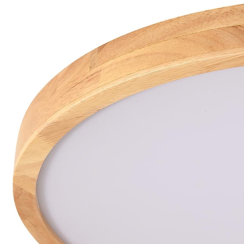 Dimmable Round Wooden LED Flush Mount Ceiling Light