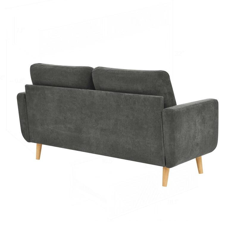 Mid-Century Modern Tufted Loveseat Sofa with Sturdy Wooden Legs for Relaxation
