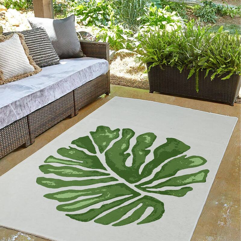 Big Leaf Spring Chenille Indoor/Outdoor Rug