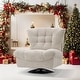 preview thumbnail 22 of 37, MCombo Swivel Accent Chair, Modern Tufted Upholstered Armless Chairs, Wide Seat Single Sofa Chair