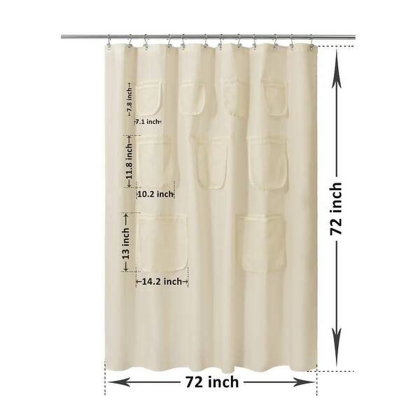 dimension image slide 3 of 4, Mesh Pocket Water Repellent Shower Curtain