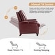 preview thumbnail 47 of 57, Cigar Mid-century Modern Genuine Leather Recliner with Solid Wood Legs and Nailhead Trim Set of 2 by HULALA HOME