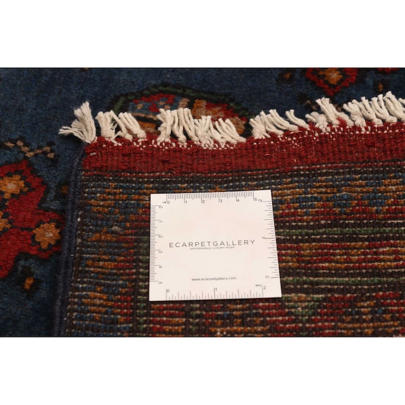 ECARPETGALLERY Hand-knotted Uzbek Kargahi Blue Wool Rug - 5'4 x 7'10