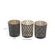 preview thumbnail 3 of 1, Glass Tealight Holder Black Pattern - Set of 3
