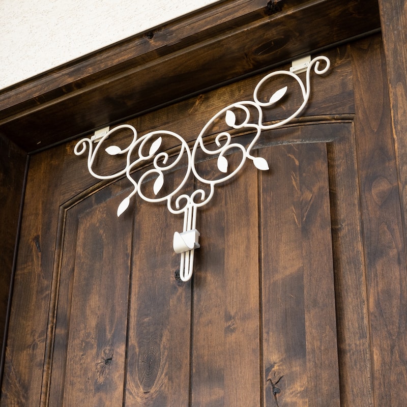Adjustable Wreath Hanger for Door - Ivy (White) - White