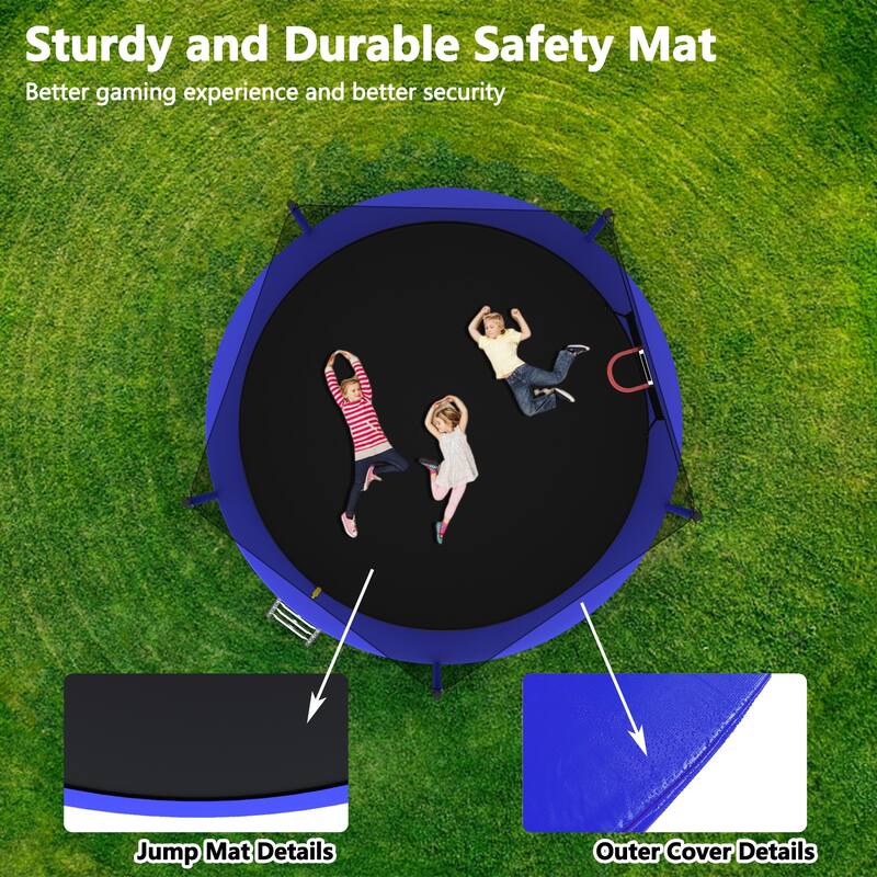 14FT Trampoline Set with Swing,Sports Fitness Trampolines with Enclosure Net, Recreational Trampolines