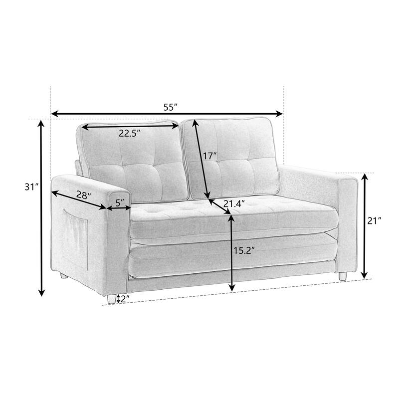 3 Fold Sofa,Convertible Futon Couch sleeper sofabed,loveseat