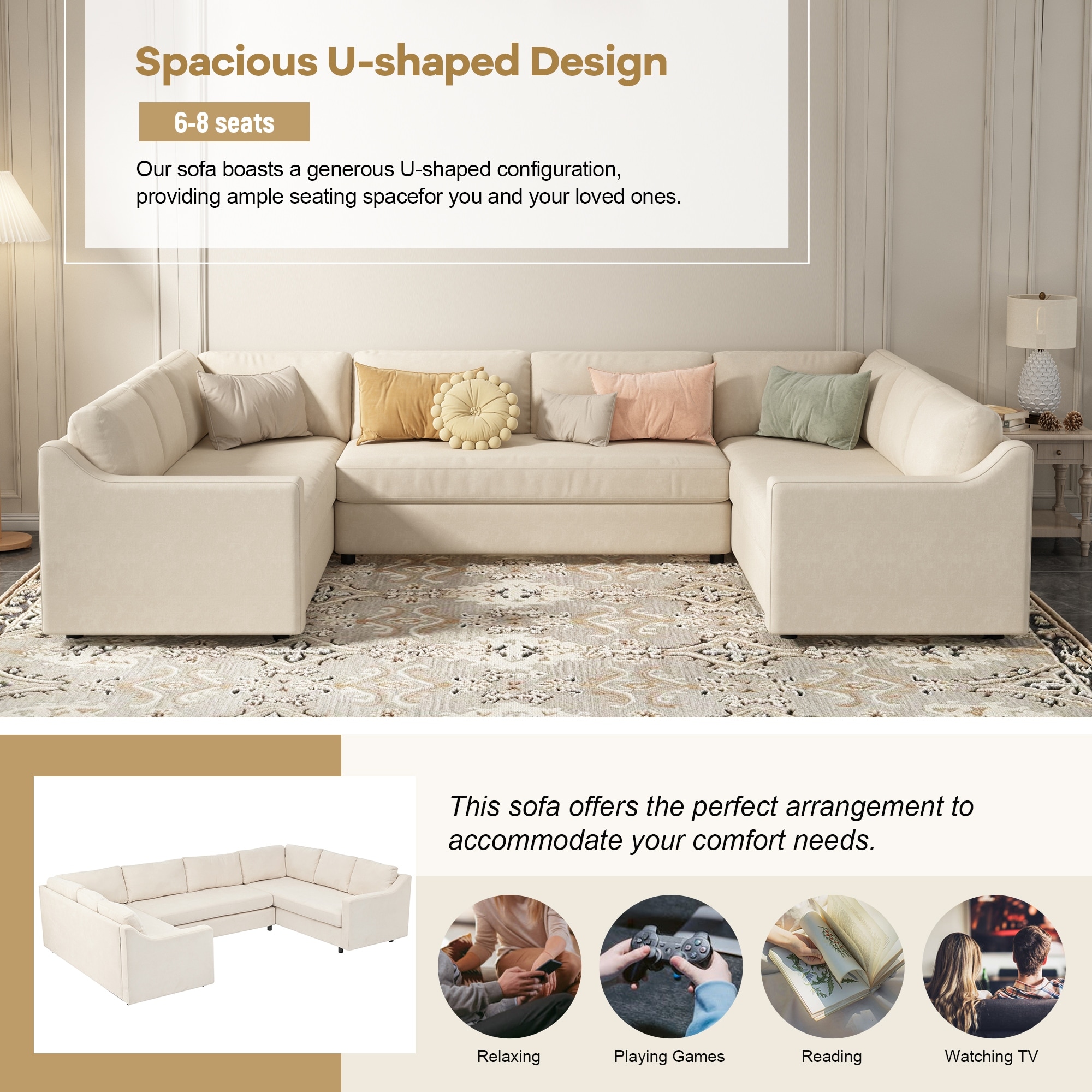 Couch with large top cushions