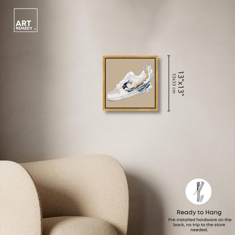 Great Wave Sneaker Splash Canvas by Art Remedy