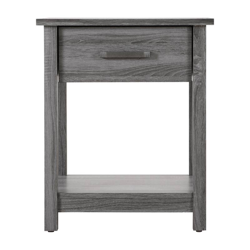 Gray Contemporary Nightstand with Space-Efficient Design