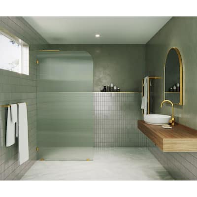 Glass Warehouse FL-RAD-38-L Aurora 78" High x 38" Wide Shower Screen