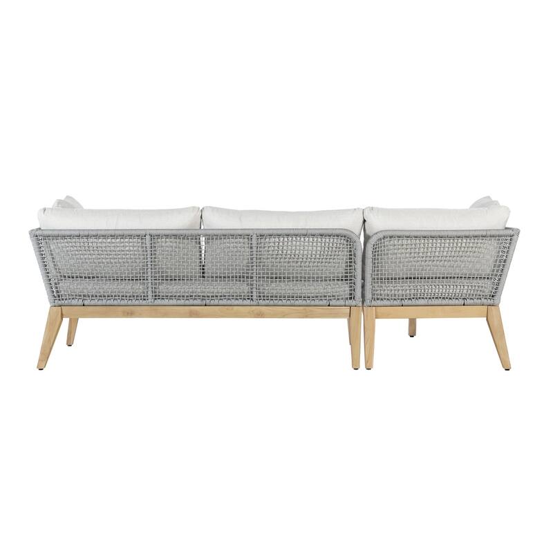 Cypress Teak Wood 2-piece Left Arm Chaise Outdoor Sectional