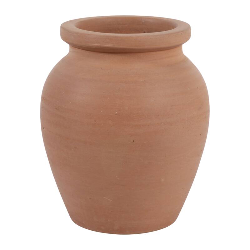 Decorative Round Pottery Vase - Rustic Boho Flower Vase