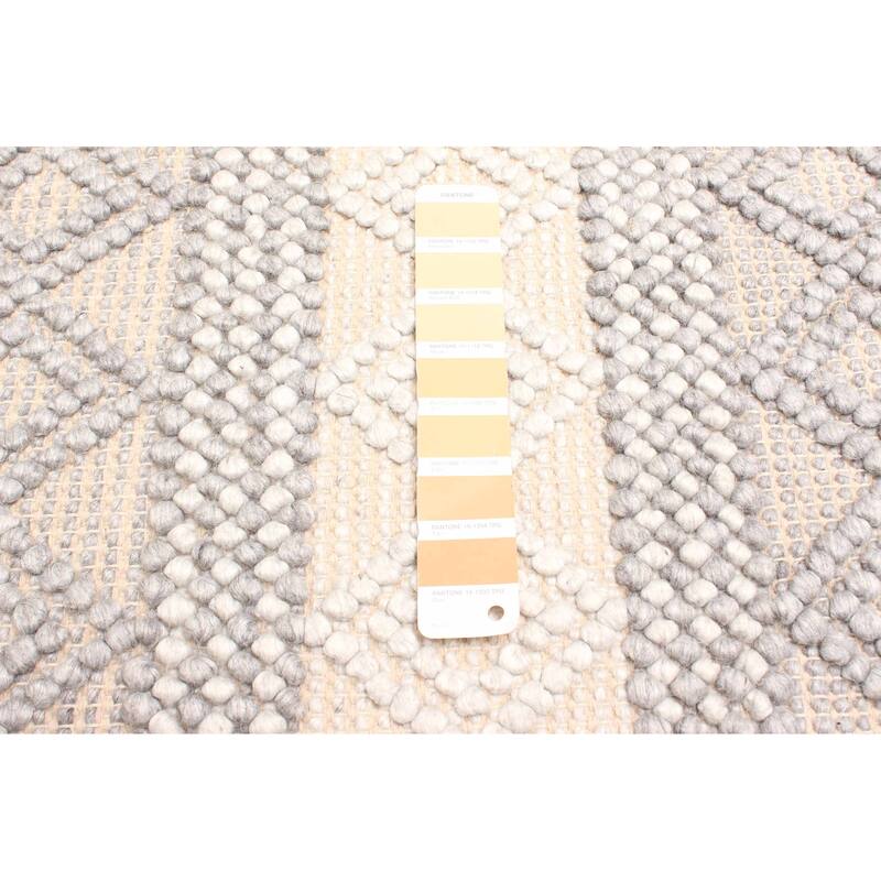 ECARPETGALLERY Braid weave Sienna Beige Wool Rug - 5'1 x 7'5