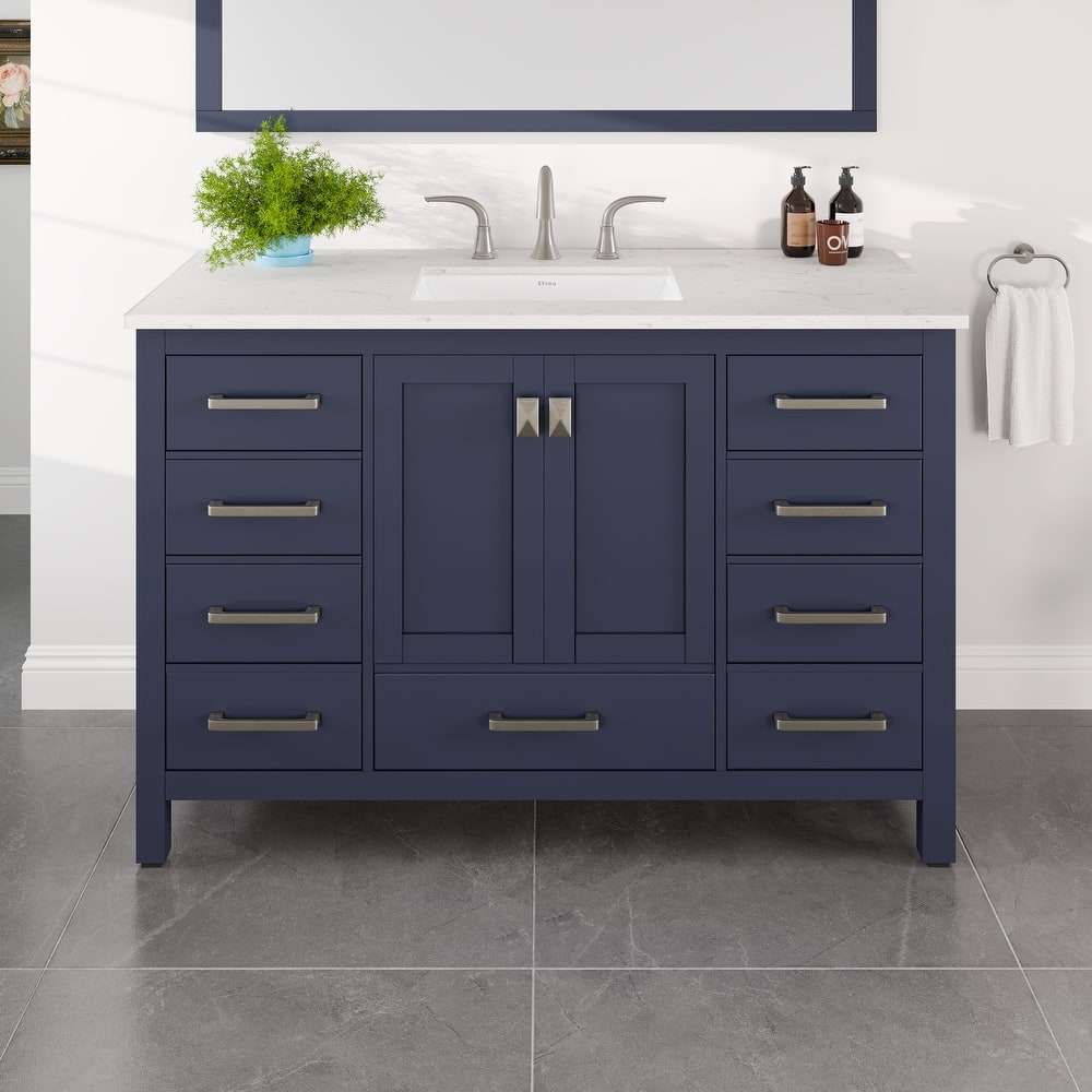 Eviva Aberdeen 48"W Bath Vanity with White Carrara Quartz Top