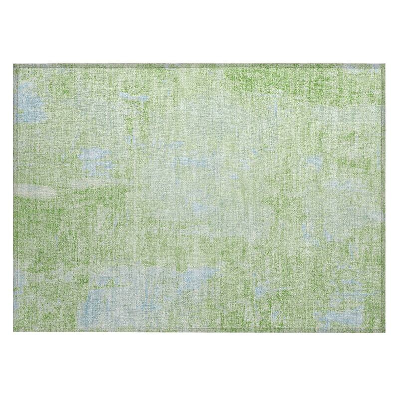 Machine Washable Indoor/ Outdoor Abstract Imprints Chantille Rug