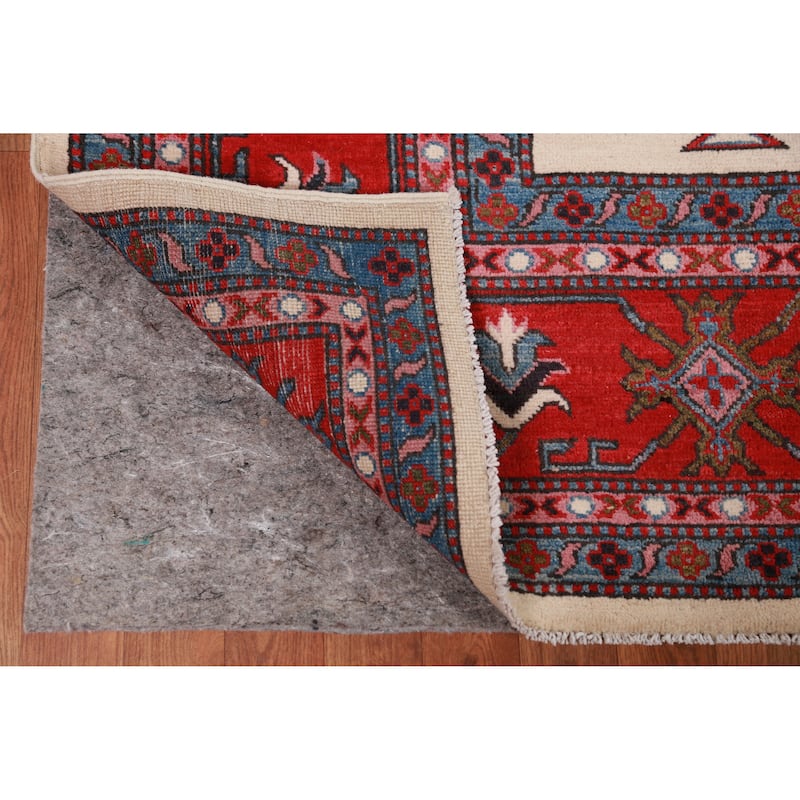 Hand Knotted Oriental 100% Wool Carpet Traditional Medallion Beige & Ivories Kazak Area Rug - 11' 7'' X 8' 7''