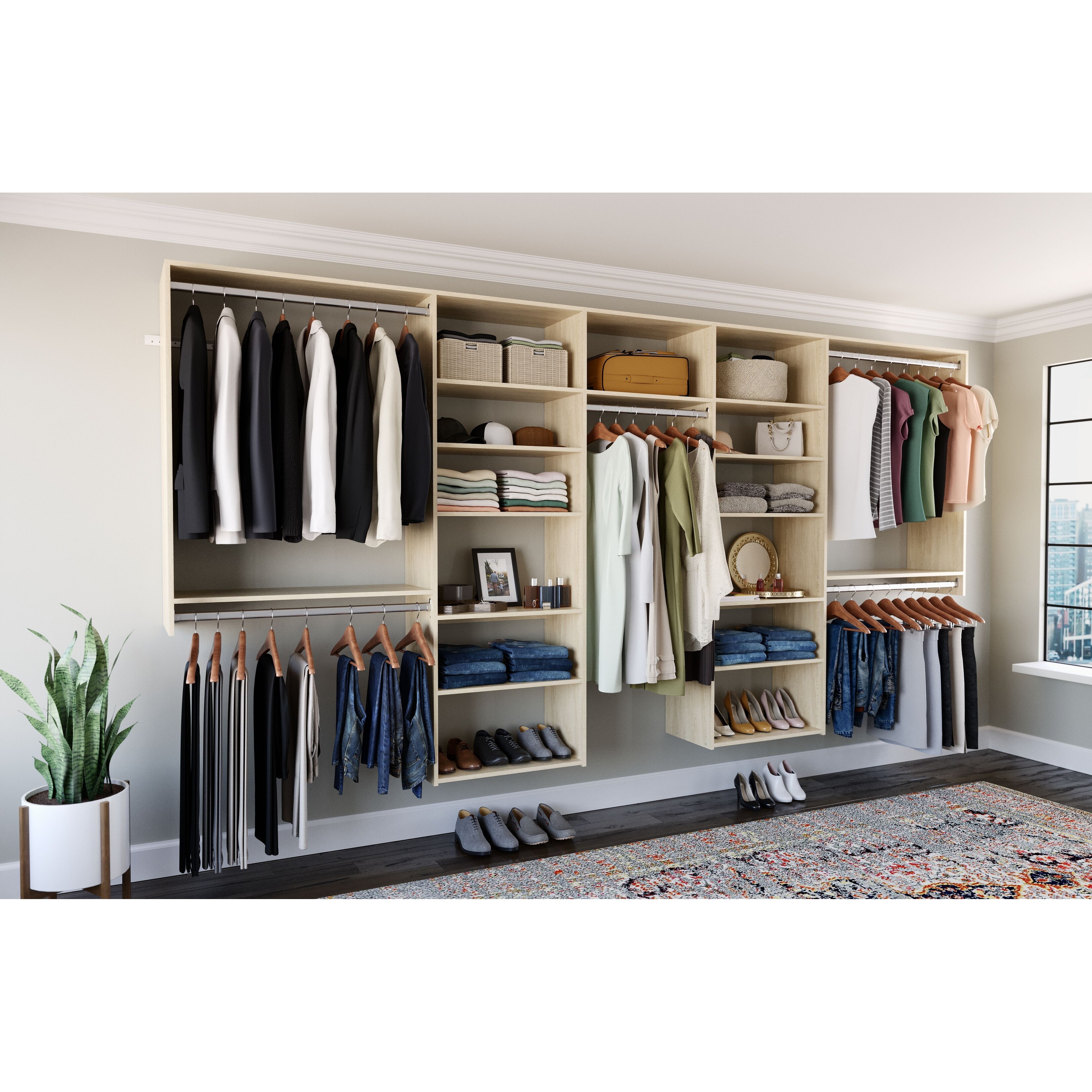 Easy Track 12 Ft. W. Basic Shared Laminate Closet Kit - Overstock