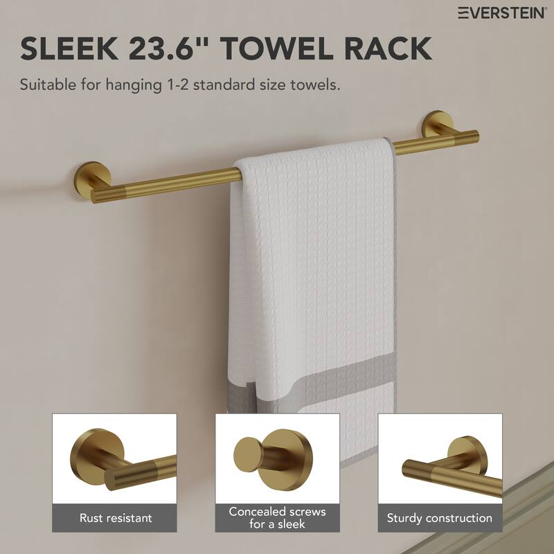 4-Piece Stainless Steel Bathroom Hardware Set, Wall Mounted Bath Towel Bar Set Towel Racks Bathroom Accessories