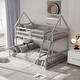preview thumbnail 4 of 8, Costway Twin Over Full House Bunk Bed with Ladder & Guardrails - See Details