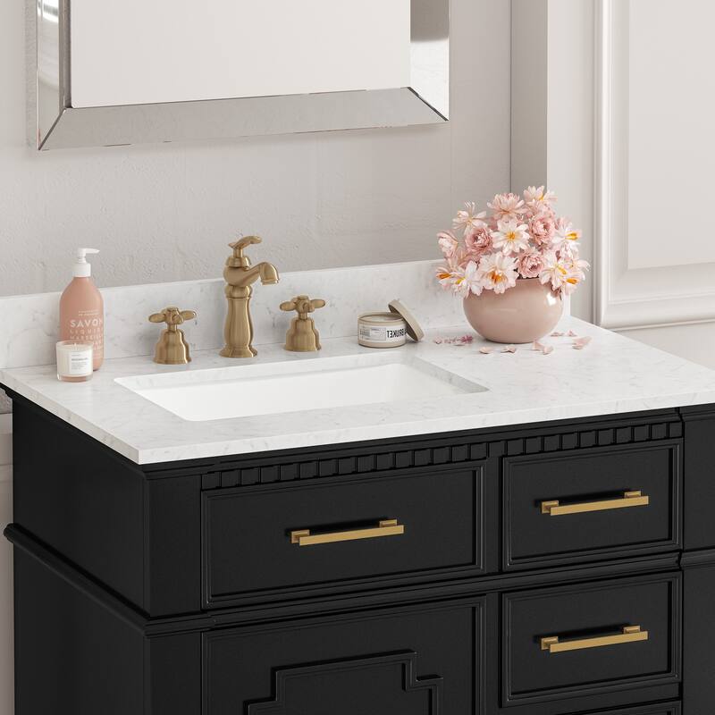36 Inch Bathroom Vanity with Sink, Soft-Close Sliding Drawers & Cabinet, Bathroom Vanity Cabinet Set in White