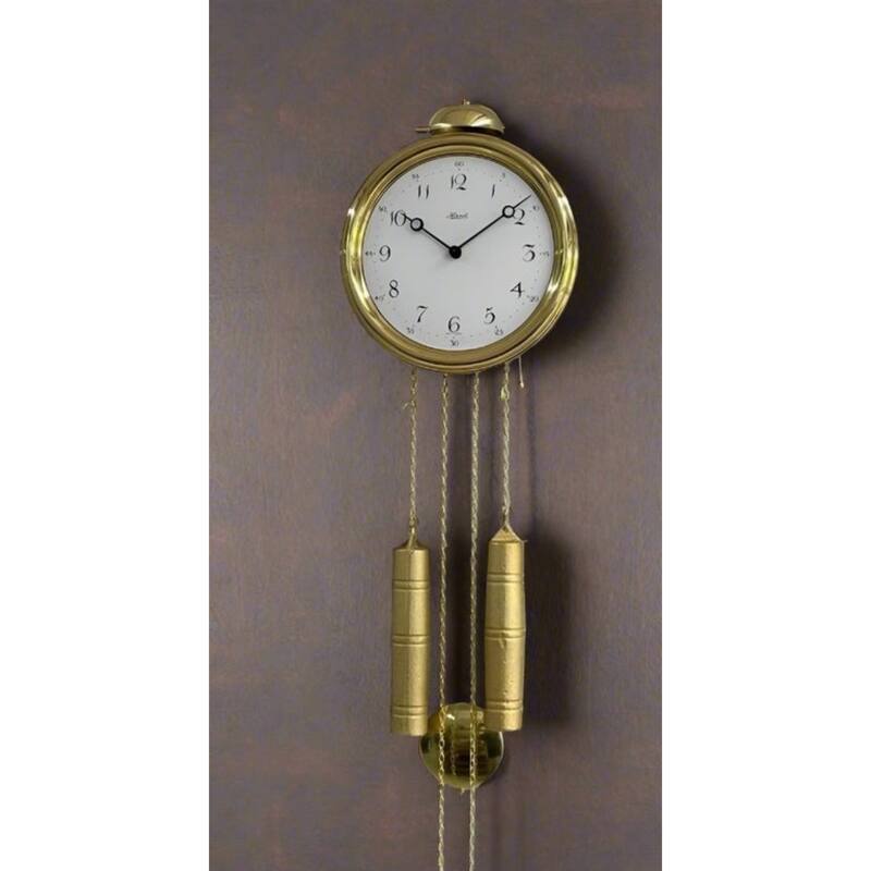 Round Pendulum Wall Clock - 25" - Brass Finish