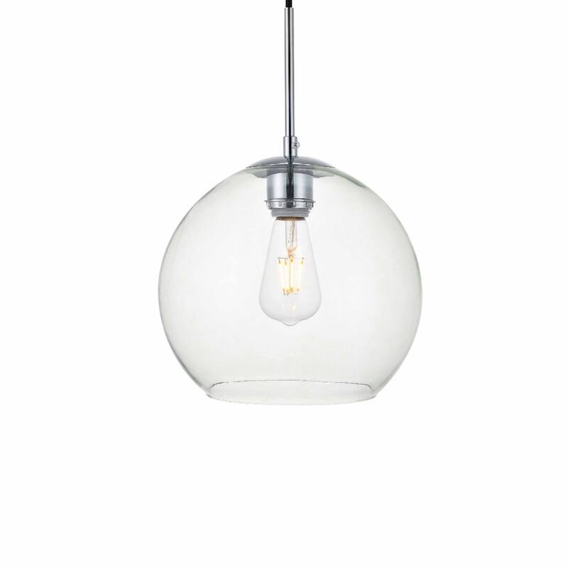 Elegant Lighting Baxter Single Light 10" Wide Mini Pendant with Clear - Chrome / Clear