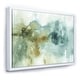 preview thumbnail 6 of 7, Designart "Abstract Watercolor Green House" Modern & Contemporary Framed Canvas - Blue