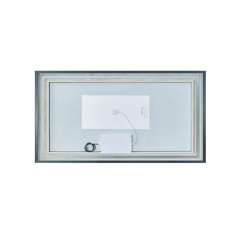 60" Rectangular LED Lighted Accent Bathroom/Vanity Wall Mirror - 60