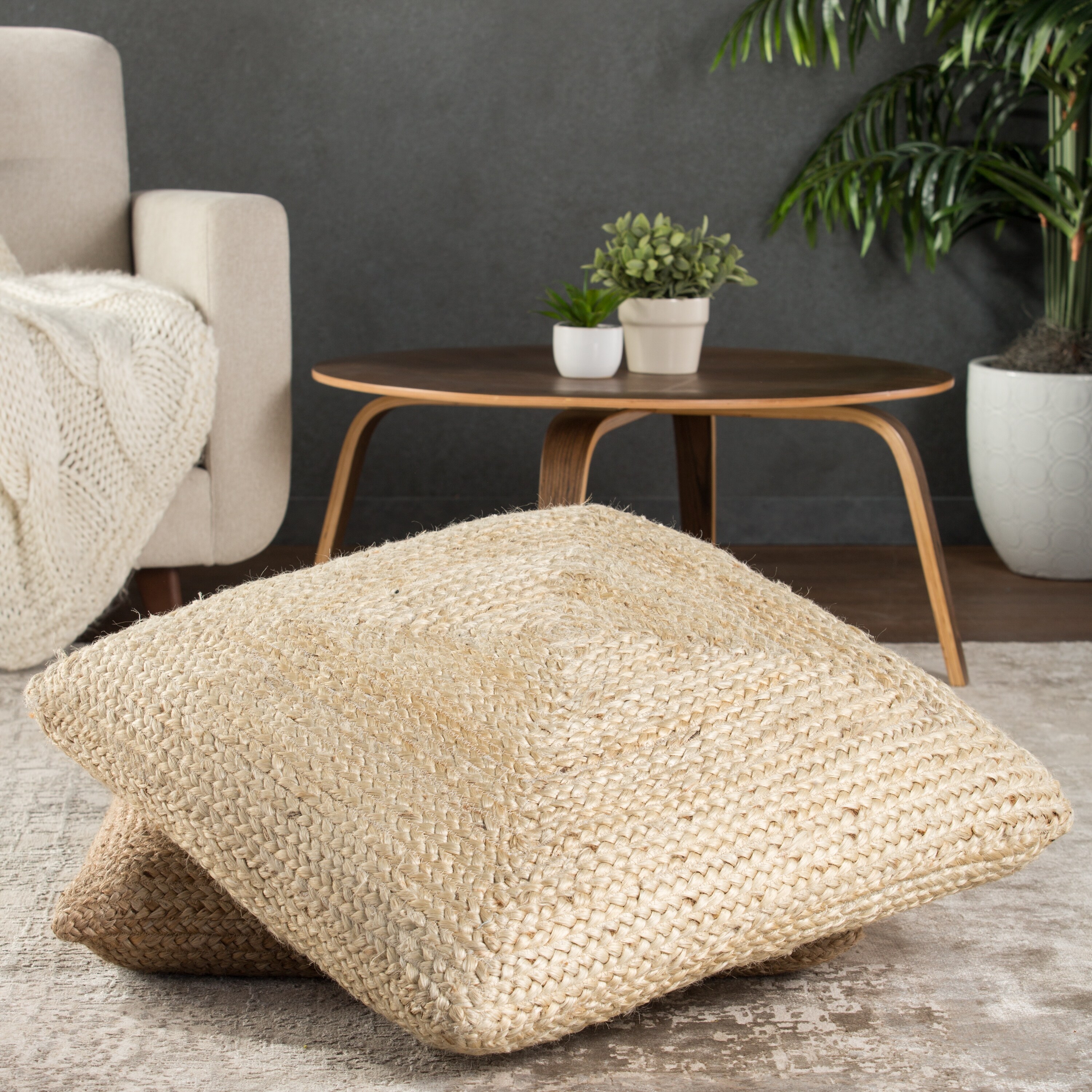 Jute on sale floor pillow