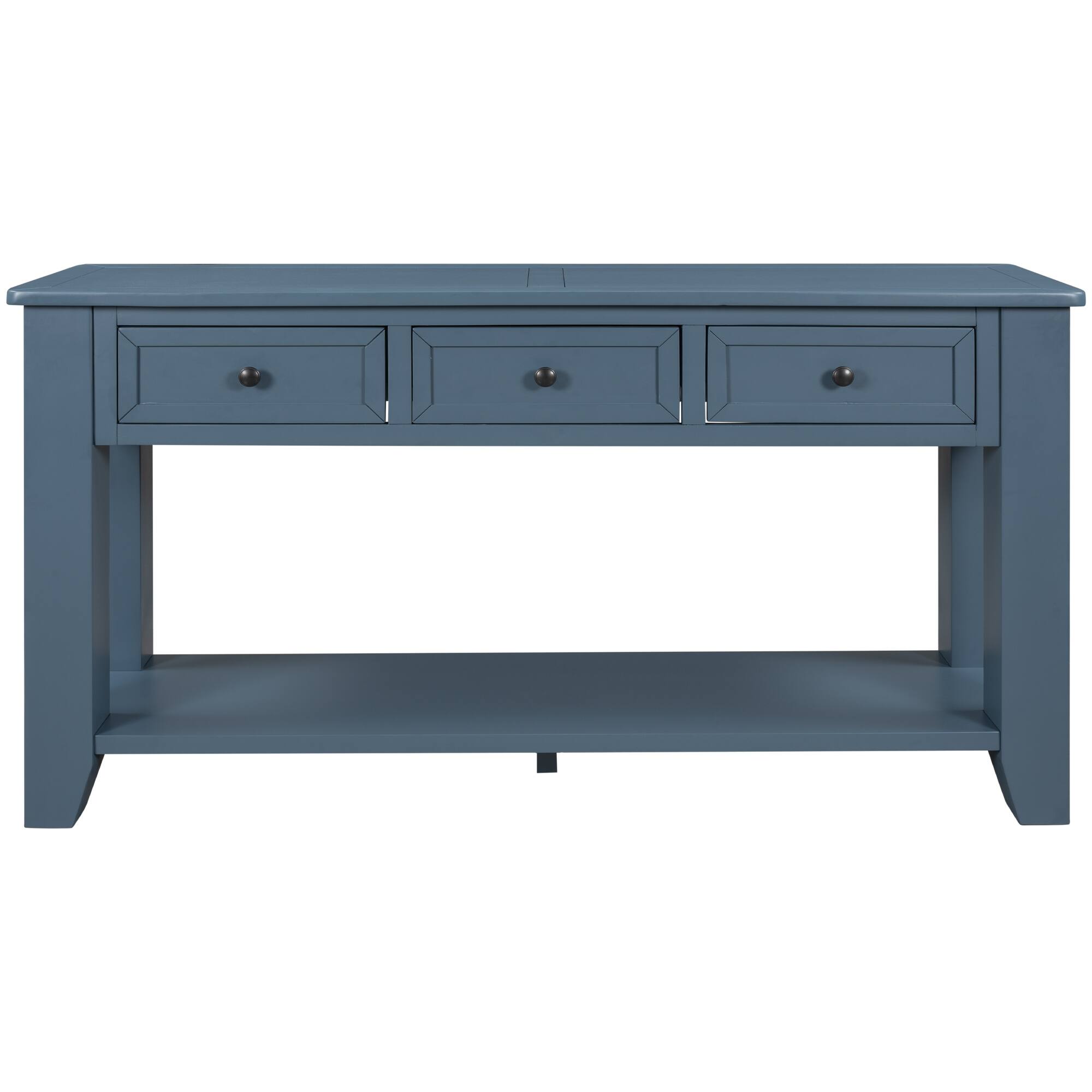 Blue Console Table Entryway Wood Sofa Table with 3 Drawers and Shelf Bed Bath & Beyond 38979019