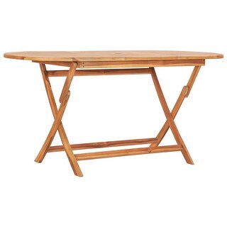 Shop Vidaxl Folding Garden Table 62 9 X31 4 X29 5 Solid Teak Wood