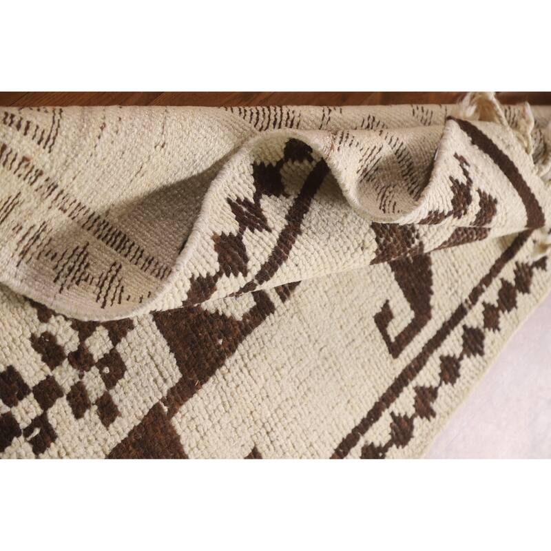 Turkish Anatolian Runner Rug Hand-knotted Natural Dye Wool Carpet - 2'10"x 15'1"