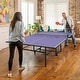 preview thumbnail 5 of 3, 9ft Full Size Folding Rolling Ping Pong Table with Net and 4 Wheels