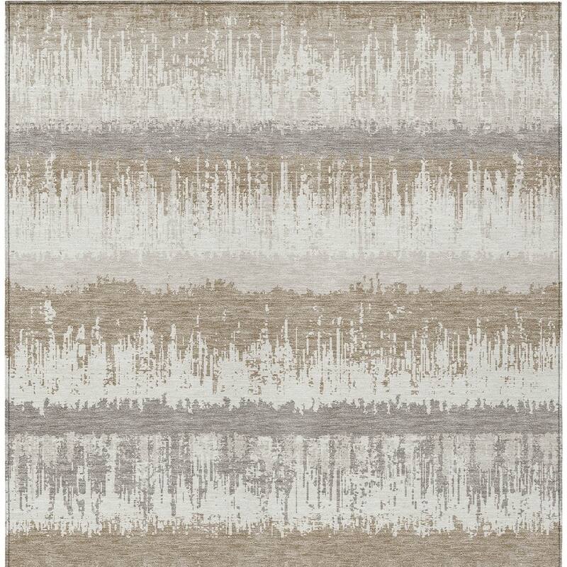 HomeRoots Striped Transitional Rectangle Outdoor Rug