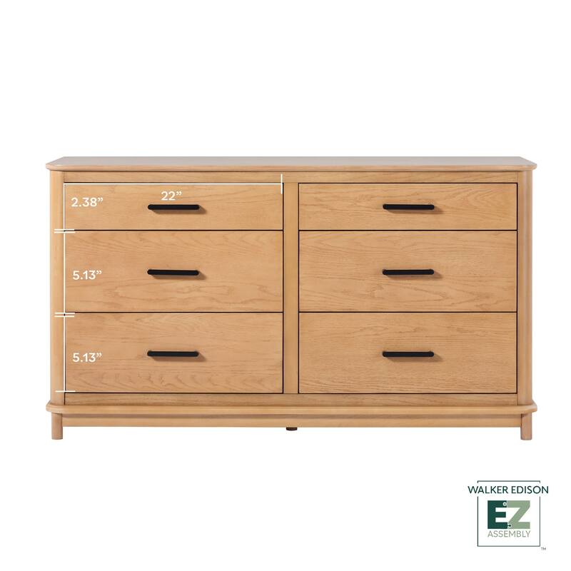 Walker Edison Wood 6-Drawer Dresser with Ultra-Easy Drawer Assembly