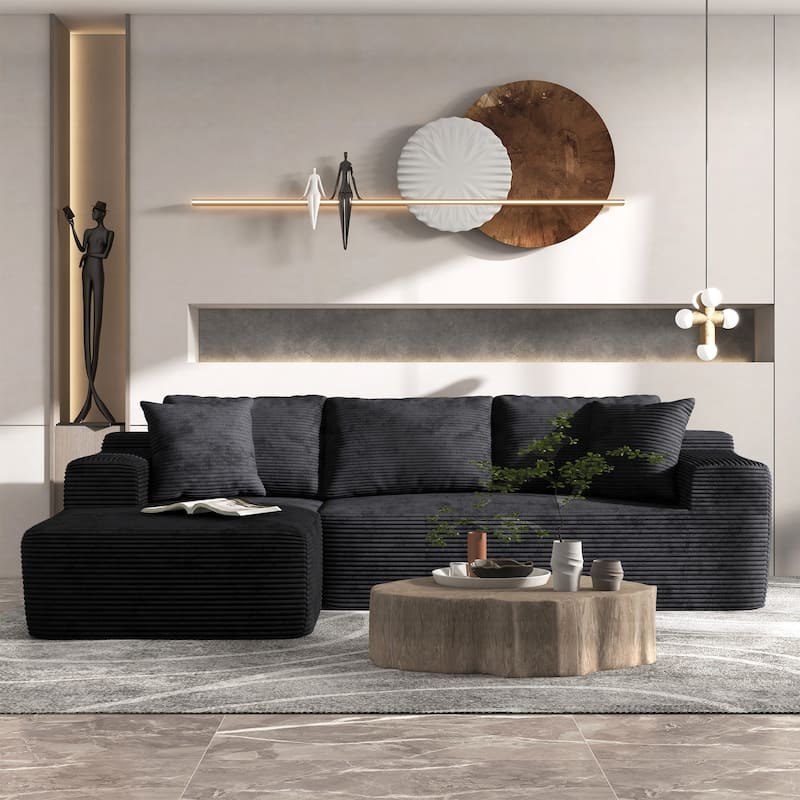 Modular Sectional Sofa Removable Applicable Living Room Furniture Sets - Black