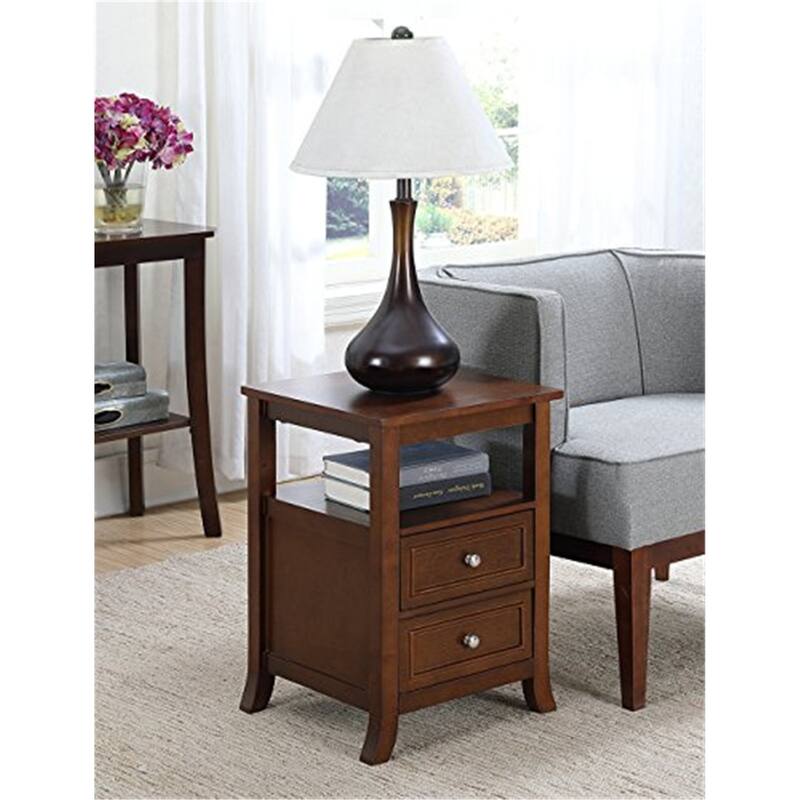 Stylish End Table with Magazine Holder and C-Shaped Frame for Easy Access to Books, Drinks and Remote Controls - 15.75