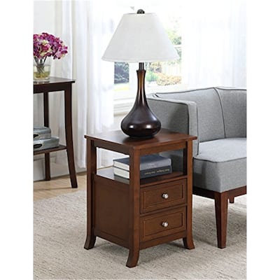 Stylish End Table with Magazine Holder and C-Shaped Frame for Easy Access to Books, Drinks and Remote Controls - 15.75