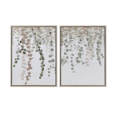 INK+IVY Botanical Waterfall Green Eucalyptus 2-piece Framed Canvas Wall Decor Set