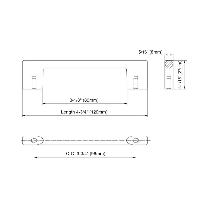 Dowell Series 3008 Handles (96mm/3.8" CTC), 10 Pack
