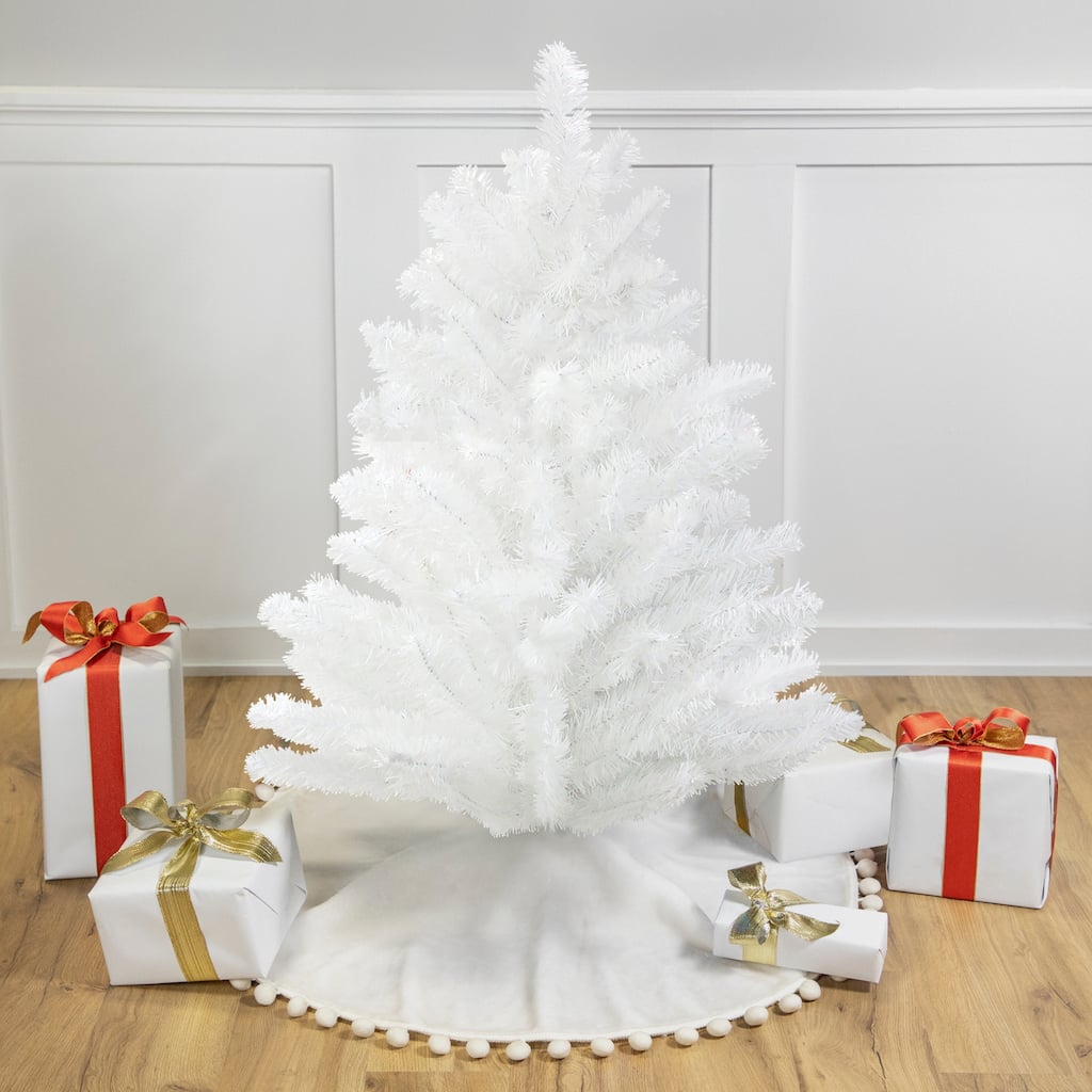 Medium Snow White Pine Artificial Christmas Tree - 3' - Unlit - 3 Foot