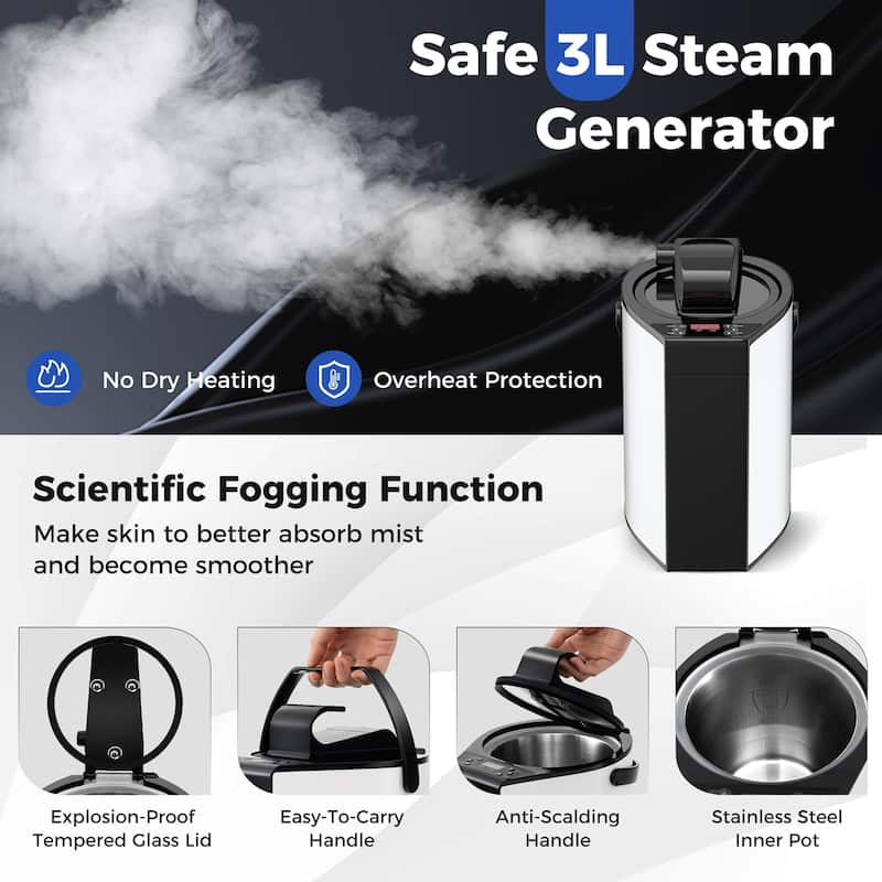 Gymax Portable Home Sauna Full Body Steam Sauna Tent w/ 3L Steam - 34.5''x 34.5''x 58''(L x W x H)