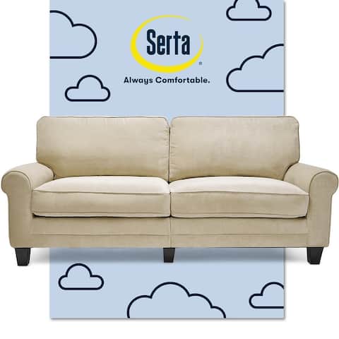 Serta Copenhagen 73" Sofa Couch for Two People, Pillowed Back Cushions and Rounded Arms, Durable Modern Upholstered Fabric