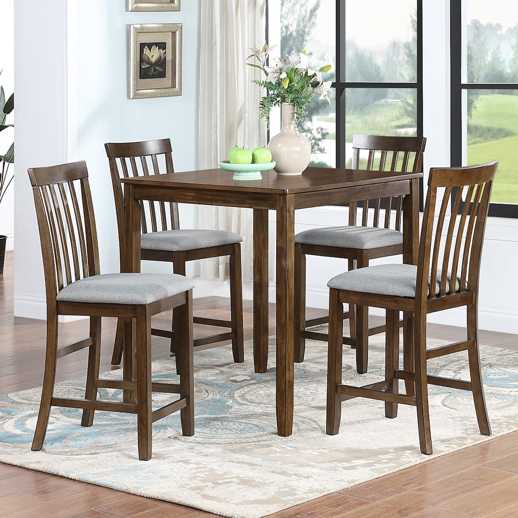 Dining Table Set for 4 with Upholstered Chairs, 5-Piece Kitchen Dining Table Set for Small Space, Kitchen, Dining Room