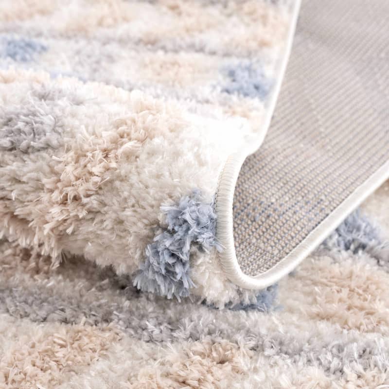 Tilos Moroccan Trellis Farmhouse Shag Area Rug